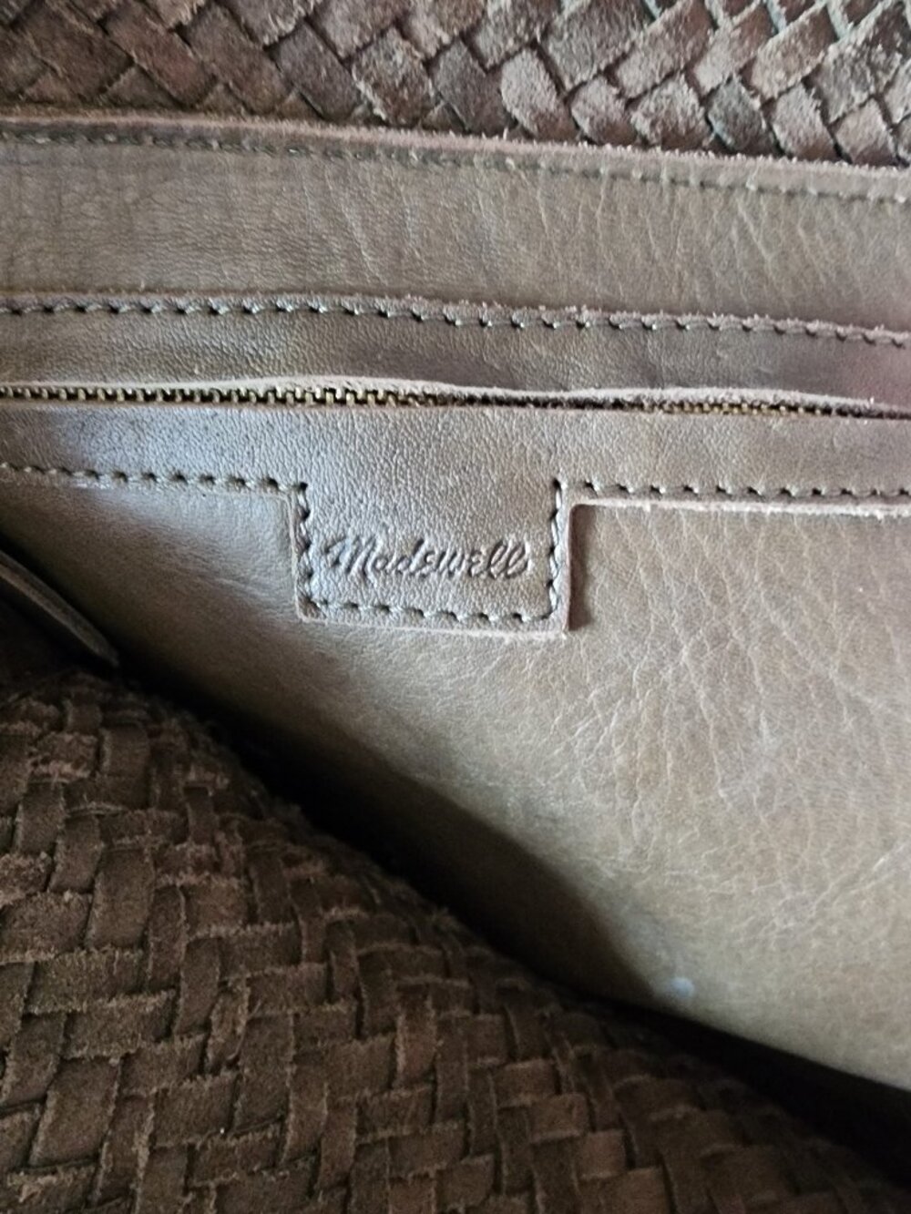 Madewell Brown Woven Tote "EUC" - Picture 13 of 16